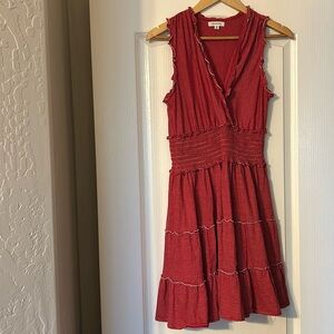 Max Studio Red & White Striped Knit Dress